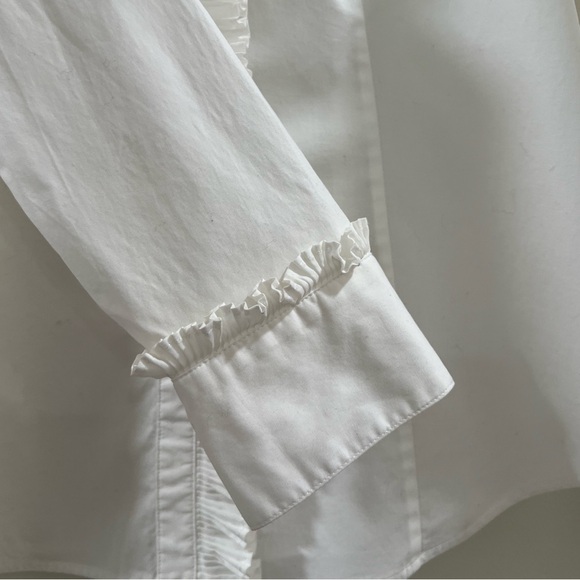 Talbots White Ruffled Blouse - Picture 6 of 8
